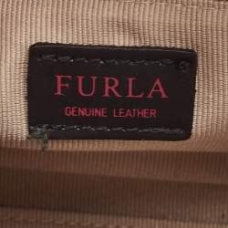 Pre Owned Furla Light Pink Croc Embossed Leather Lady M Tote