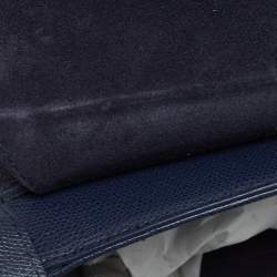 Pre Owned Furla Navy Blue Leather Small Metropolis Tote