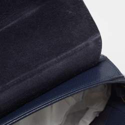 Pre Owned Furla Navy Blue Leather Small Metropolis Tote