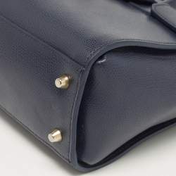 Pre Owned Furla Navy Blue Leather Small Metropolis Tote