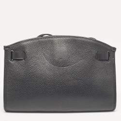 Pre Owned Furla Black/Beige Leather and Suede Woven Margherita Shoulder Bag