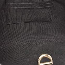 Pre Owned Furla Black/Beige Leather and Suede Woven Margherita Shoulder Bag