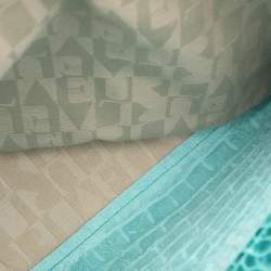 Pre Owned Furla Turquoise Croc Embossed Leather Divide It Tote