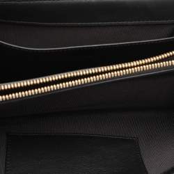 Pre Owned Furla Black Leather Push Lock Flap Crossbody Bag