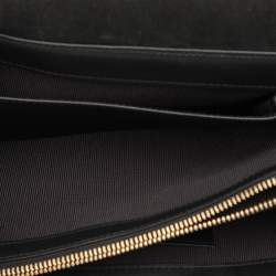 Pre Owned Furla Black Leather Push Lock Flap Crossbody Bag