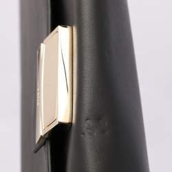 Pre Owned Furla Black Leather Push Lock Flap Crossbody Bag