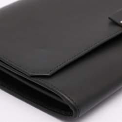 Pre Owned Furla Black Leather Push Lock Flap Crossbody Bag