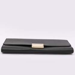 Pre Owned Furla Black Leather Push Lock Flap Crossbody Bag