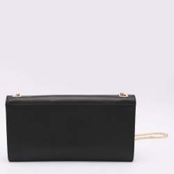 Pre Owned Furla Black Leather Push Lock Flap Crossbody Bag