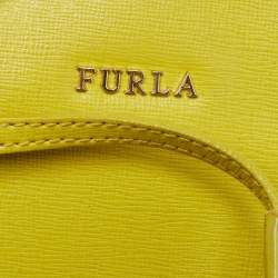 Furla Yellow Leather Stacy Drawstring Bucket Bag