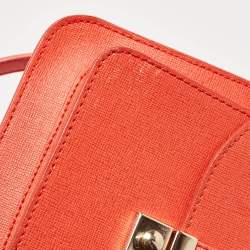 Furla Orange Leather Metropolis Top Handle Bag