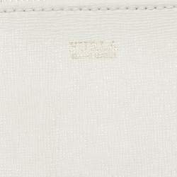 Furla White Leather Stacy Drawstring Bucket Bag