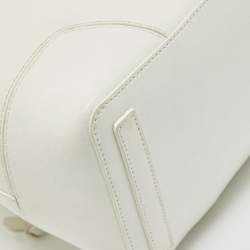 Furla White Leather Stacy Drawstring Bucket Bag