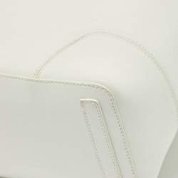 Furla White Leather Stacy Drawstring Bucket Bag