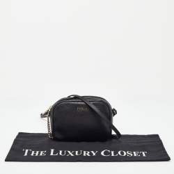 Furla Black Leather Camera Crossbody Bag