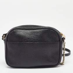 Furla Black Leather Camera Crossbody Bag
