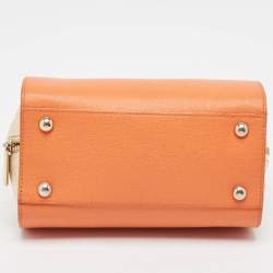 Furla Orange/Light Beige Leather Mini Venus Satchel