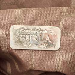 Furla Orange/Light Beige Leather Mini Venus Satchel