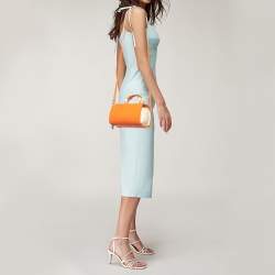 Furla Orange/Light Beige Leather Mini Venus Satchel