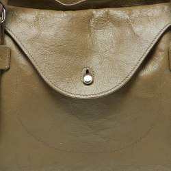 Furla Green Leather Top Zip Tote