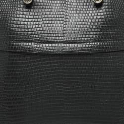 Pre Owned Furla Black Textured Leather Piper Dome Satchel