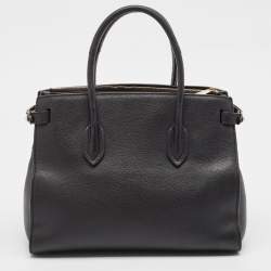 Pre Owned Furla Black Leather Pin S Tote
