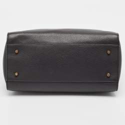 Pre Owned Furla Black Leather Pin S Tote