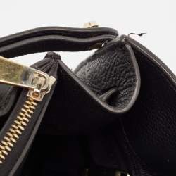 Pre Owned Furla Black Leather Pin S Tote