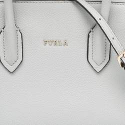 Pre Owned Furla Grey Leather Zip Tote