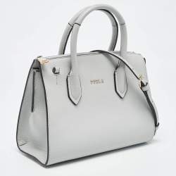 Pre Owned Furla Grey Leather Zip Tote