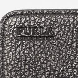 Furla Black Leather Logo Flap Continental Wallet