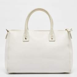 Furla White Leather Zip Tote