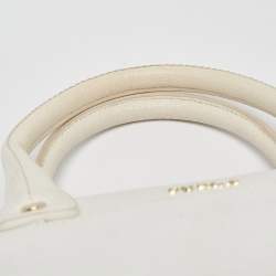 Furla White Leather Zip Tote