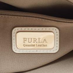 Furla White Leather Zip Tote