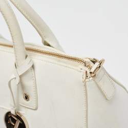 Furla White Leather Zip Tote