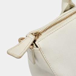 Furla White Leather Zip Tote