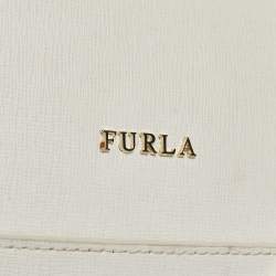 Furla White Leather Zip Tote