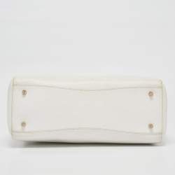 Furla White Leather Zip Tote