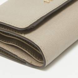 Furla Grey Leather Trifold Compact Wallet
