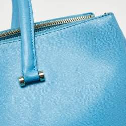 Pre Owned Furla Light Blue Leather Linda Tote