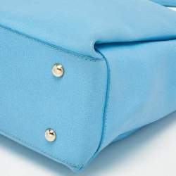 Pre Owned Furla Light Blue Leather Linda Tote