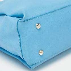 Pre Owned Furla Light Blue Leather Linda Tote