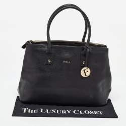 Furla Black Saffiano Leather Linda Tote