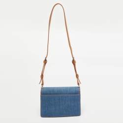 Pre Owned Furla Blue Denim Gerla Shoulder Bag