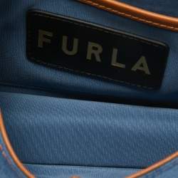 Pre Owned Furla Blue Denim Gerla Shoulder Bag