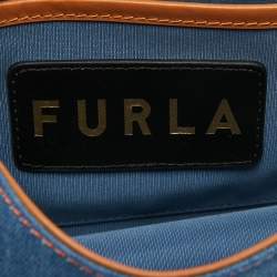 Pre Owned Furla Blue Denim Gerla Shoulder Bag