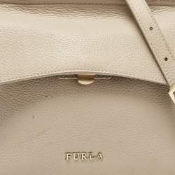 Furla Light Beige Leather Niki Top Handle Bag