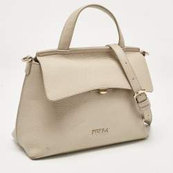 Furla Light Beige Leather Niki Top Handle Bag