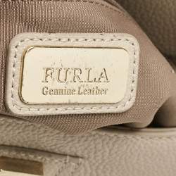 Furla Light Beige Leather Niki Top Handle Bag