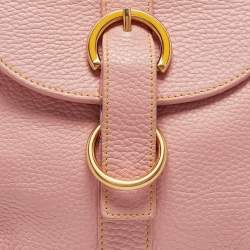 Furla Pink Leather Buckle Flap Hobo